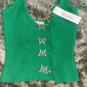 Women’s small crop top with butterfly pendants